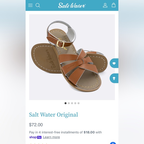 The Salt Water Original sandal Brown size 9 like new - Picture 4 of 5